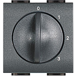 Переключатель Bticino LivingLight Air Антрацит 4хпозиционный для управления кондиционерами, вентиляторами и прочего 2 модуля L4016