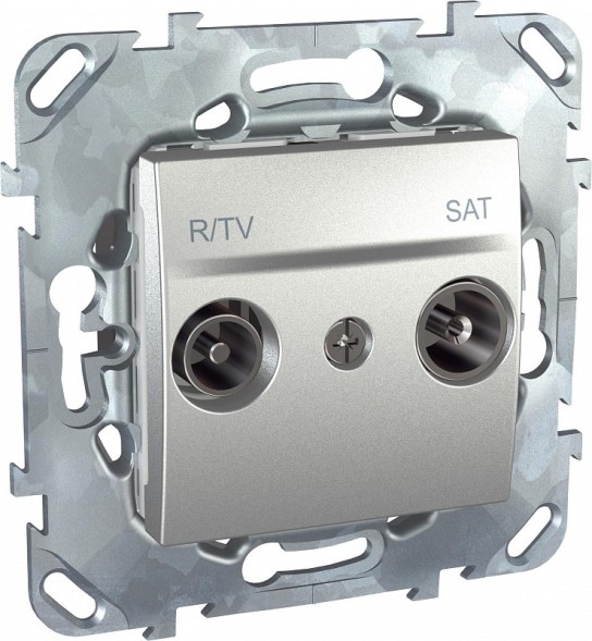 Розетка R-TV\SAT Schneider Electric Unica Class Top алюминий проходная MGU5.456.30ZD