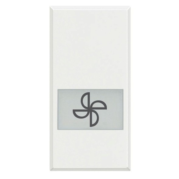 Клавиши Bticino Axolute Белый с подсвечиваемыми символами для выключатель в дизайне AXIAL - 1 модуль, вентилятор HD4921LE