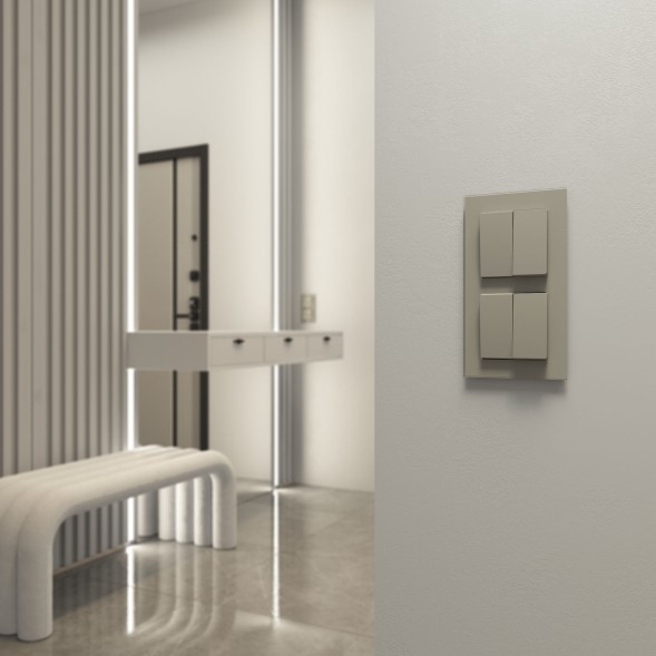 Выключатель двухклавишный проходной (дымчатый) Werkel W1222004