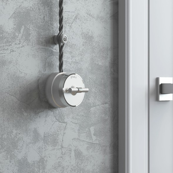 Выключатель на 4 положения двухклавишный Vintage серебро матовый/хром W5822054