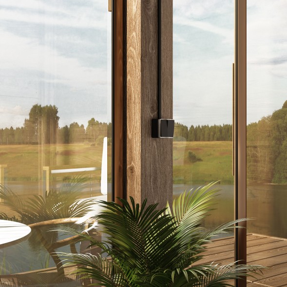 Выключатель двухклавишный влагозащищенный Gallant черный/хром Werkel W5020235