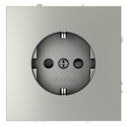 Розетка встраиваемая VOLTUM S70 с заземлением и защитными шторками, 16А, (сталь)