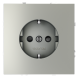 Розетка встраиваемая VOLTUM S70 с заземлением и защитными шторками, 16А, (сталь)