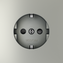 Розетка встраиваемая VOLTUM S70 с заземлением и защитными шторками, 16А, (сталь)