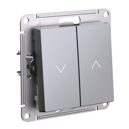 2-клавишный ВЫКЛЮЧАТЕЛЬ ДЛЯ ЖАЛЮЗИ, 2х сх.4, 10А, механизм, быстрозажим. клем., СТАЛЬ Schneider Electric Art Gallery GAL000919S