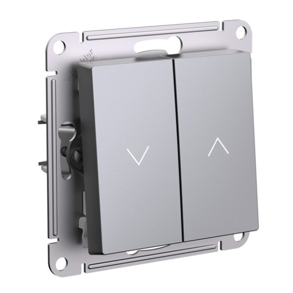 2-клавишный ВЫКЛЮЧАТЕЛЬ ДЛЯ ЖАЛЮЗИ, 2х сх.4, 10А, механизм, быстрозажим. клем., СТАЛЬ Schneider Electric Art Gallery GAL000919S