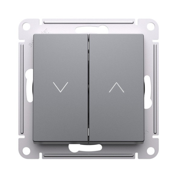 2-клавишный ВЫКЛЮЧАТЕЛЬ ДЛЯ ЖАЛЮЗИ, 2х сх.4, 10А, механизм, быстрозажим. клем., СТАЛЬ Schneider Electric Art Gallery GAL000919S