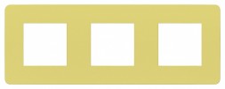Рамка Schneider Electric Unica Studio Color Зеленое яблоко / Белый 3 поста NU280611
