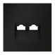Накладка для розетки компьютерной двойной RJ45+RJ45 кат.6, S70 (черный матовый)
