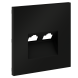 Накладка для розетки компьютерной двойной RJ45+RJ45 кат.6, S70 (черный матовый)
