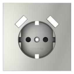 Накладка для розетки с заземлением и защитными шторками, с USB A+A, S70 (сталь)