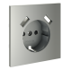 Накладка для розетки с заземлением и защитными шторками, с USB A+A, S70 (сталь)