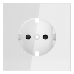 Накладка для розетки с заземлением и защитными шторками, S70 (белый глянцевый)