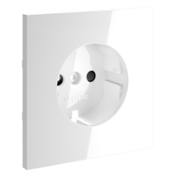 Накладка для розетки с заземлением и защитными шторками, S70 (белый глянцевый)
