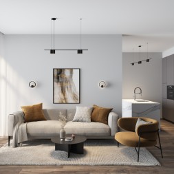 DK4061-BK Подвесной светильник ORBIT, IP20, 4xGU10 LED до 15 Вт, черный матовый, алюминий