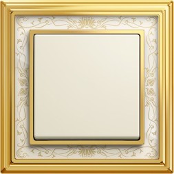 Рамка ABB Dynasty Латунь полированная белая роспись 1 пост 2CKA001754A4570 1721-836-500