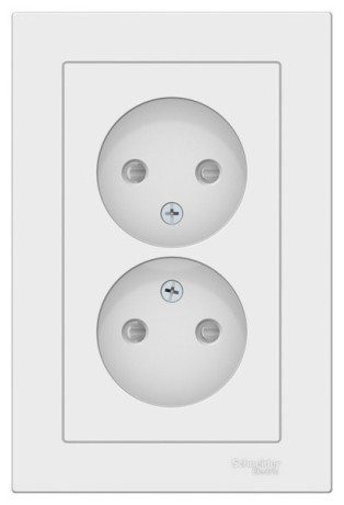 ATN001322 Atlasdesign РОЗЕТКА двойная без заземления со шторками,16А, в сборе, ЛОТОС Schneider Electric