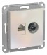 Розетка Schneider Electric Atlasdesign Жемчуг двойная ТВ + компьютерная RJ45, кат. 5Е ATN000489