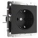 Розетка с заземлением, безвинтовой зажим (черный матовый) Werkel W1171308