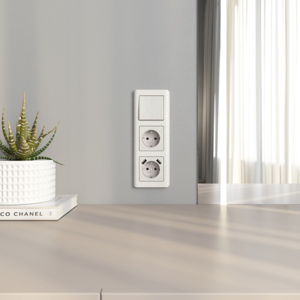 Клавиша для выключателя перекрестного (перламутровый рифленый) Werkel W1119013