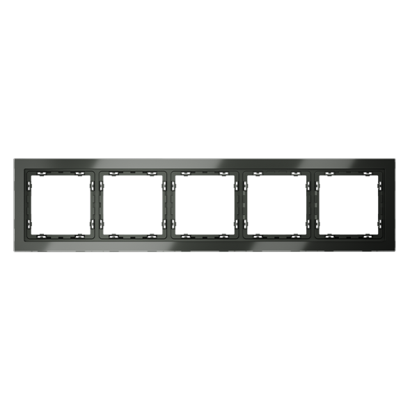 Рамка стеклянная VOLTUM S70 на 5 постов, (титан, стекло)