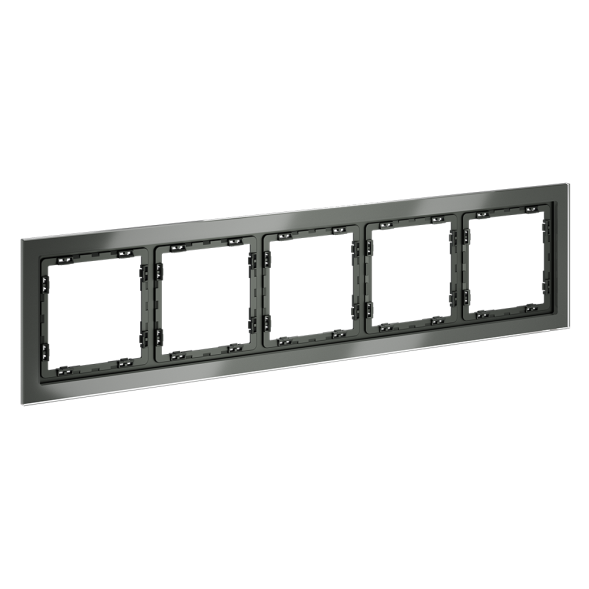 Рамка стеклянная VOLTUM S70 на 5 постов, (титан, стекло)