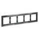 Рамка стеклянная VOLTUM S70 на 5 постов, (титан, стекло)