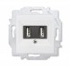 USB зарядка ABB Levit белый двойная 2CHH290040A6003 5014H-A00040 03W