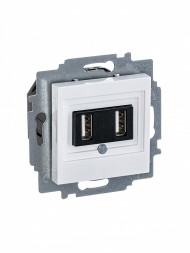USB зарядка ABB Levit белый двойная 2CHH290040A6003 5014H-A00040 03W