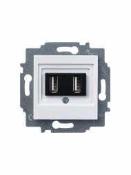 USB зарядка ABB Levit белый двойная 2CHH290040A6003 5014H-A00040 03W