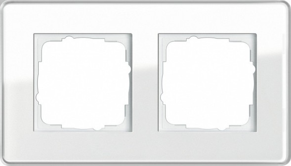 Рамка Gira Esprit Glass C Белое стекло 2 поста 0212512