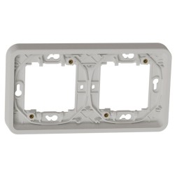 Рамка Schneider Electric горизонтальная 2 поста скрытой установки Mureva Styl IP55 Белый MUR39101
