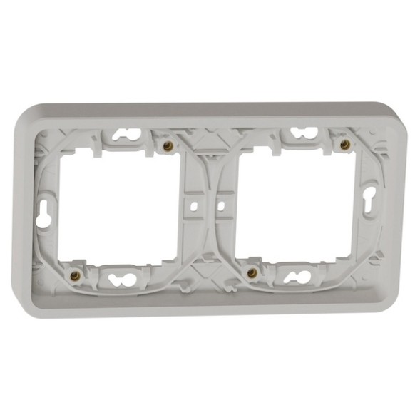 Рамка Schneider Electric горизонтальная 2 поста скрытой установки Mureva Styl IP55 Белый MUR39101