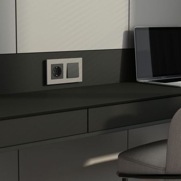 Рамка на 2 поста Slab (дымчатый софт) Werkel W0022917