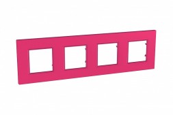 Рамка Schneider Electric Unica Quadro Малина 4 поста MGU4.708.27