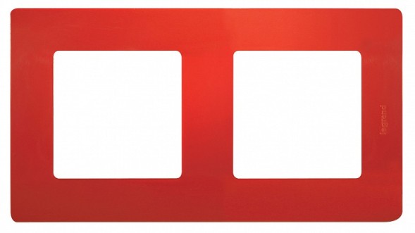 Рамка Legrand Etika Красный 2-постовая 672532