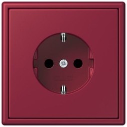 Розетка Jung Les Couleurs® Le Corbusier le rubis SCHUKO® со встроенной повышенной защитой от прикосновения LC1520KI4320M