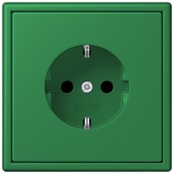 Розетка Jung Les Couleurs® Le Corbusier vert fonce SCHUKO® со встроенной повышенной защитой от прикосновения LC1520KI32050