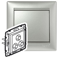 Розетка Legrand Valena Алюминий 3 RCA 770284
