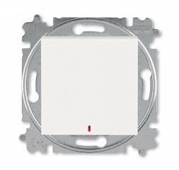 Переключатель ABB Levit контрольная жемчуг / ледяной одноклавишный с подсветкой 2CHH592545A6068 3559H-A25445 68W