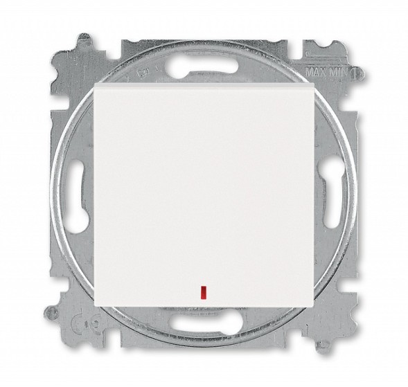 Переключатель ABB Levit контрольная жемчуг / ледяной одноклавишный с подсветкой 2CHH592545A6068 3559H-A25445 68W