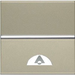 Механизм ABB Zenit шампань одноклавишной кнопки с клавишей и символом СВЕТ двухмодульный 2CLA220420N1901 N2204.2 CV