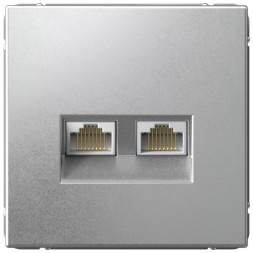 Розетка информационная RJ45 двойная категория 6a (Алюминий) Schneider Electric Systeme Art Gallery GAL000388