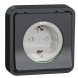 Розетка Schneider Electric 2П+3 скрытой установки Mureva Styl IP55 Антрацит MUR36132