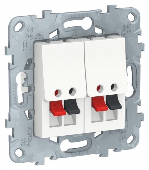 Аудиорозетка Schneider Electric Unica Studio Белый двойная NU548918