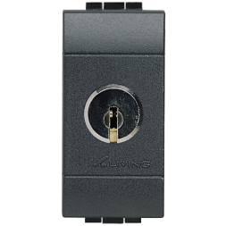 Выключатель Bticino LivingLight Air Антрацит двухполюсный с ключом, 16А L4012