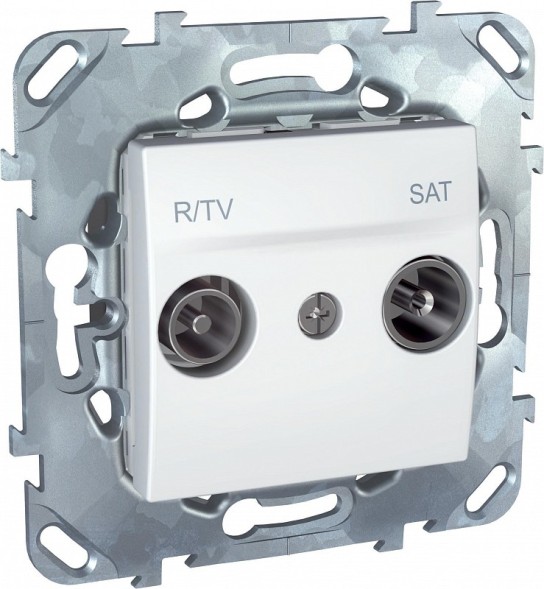 Розетка R-TV\SAT Schneider Electric Unica белый проходная MGU5.456.18ZD