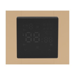 Регулятор теплого пола с модулем WI-FI, TWAG-Черный (ВИД С ШАМПАНЬ РАМКОЙ)