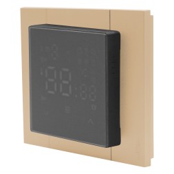 Регулятор теплого пола с модулем WI-FI, TWAG-Черный (ВИД С ШАМПАНЬ РАМКОЙ)